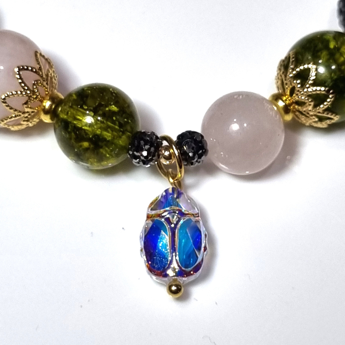 Marysia Lucky Bracelet – Bratara unicat cu cuart roz & ringwoodite | Irina Reisler [3]