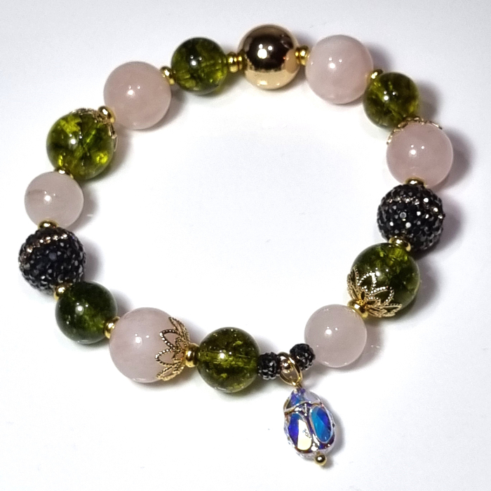 Marysia Lucky Bracelet – Bratara unicat cu cuart roz & ringwoodite | Irina Reisler [5]