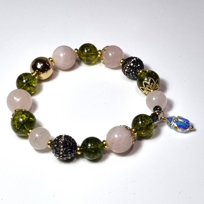 Marysia Lucky Bracelet – Bratara unicat cu cuart roz & ringwoodite | Irina Reisler [8]