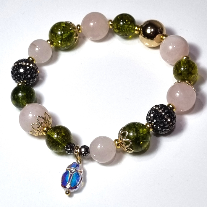 Marysia Lucky Bracelet – Bratara unicat cu cuart roz & ringwoodite | Irina Reisler [9]