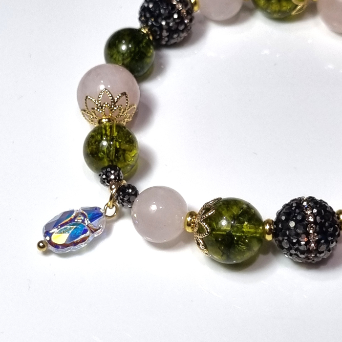 Marysia Lucky Bracelet – Bratara unicat cu cuart roz & ringwoodite | Irina Reisler [10]