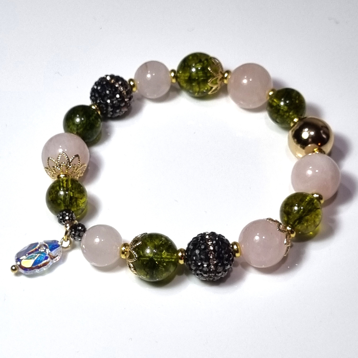 Marysia Lucky Bracelet – Bratara unicat cu cuart roz & ringwoodite | Irina Reisler [11]