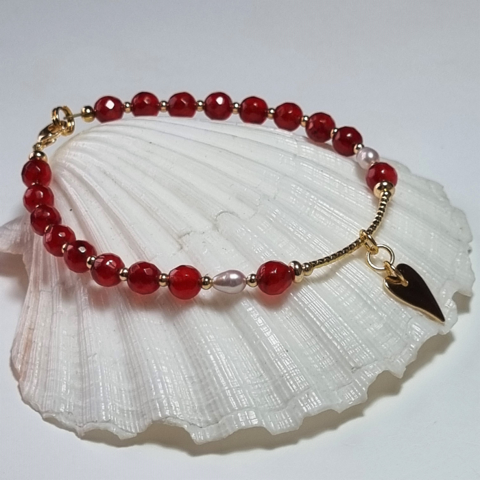 Marysia Red Agate, Pearls and Heart [5]