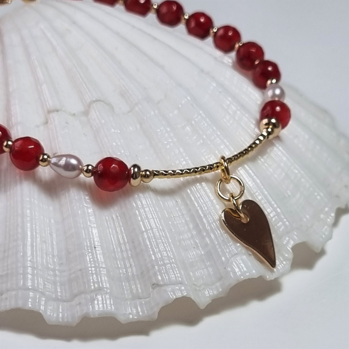 Marysia Red Agate, Pearls and Heart [4]