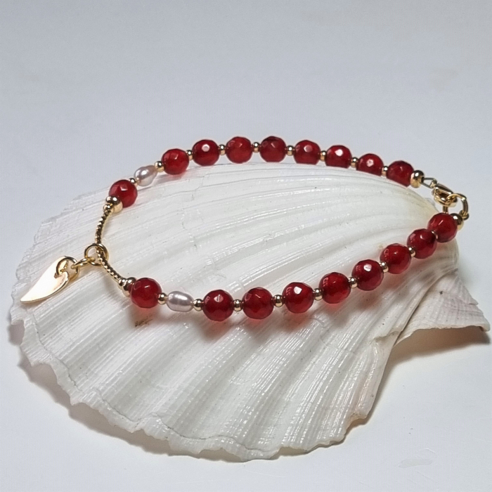 Marysia Red Agate, Pearls and Heart [10]