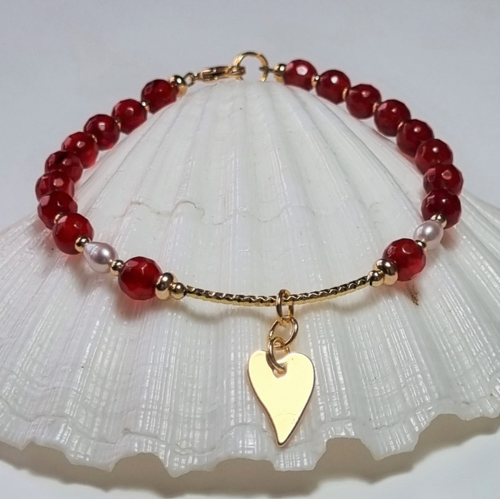 Marysia Red Agate, Pearls and Heart [2]