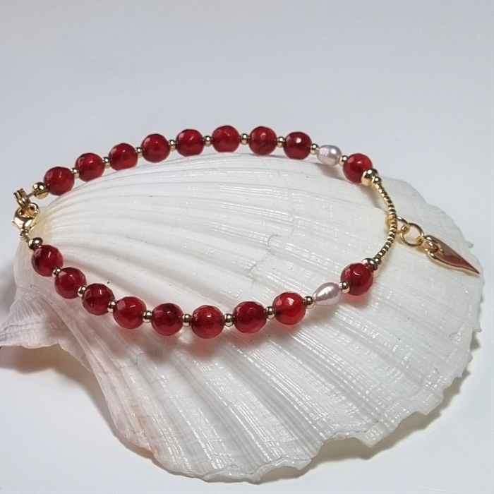 Marysia Red Agate, Pearls and Heart [7]