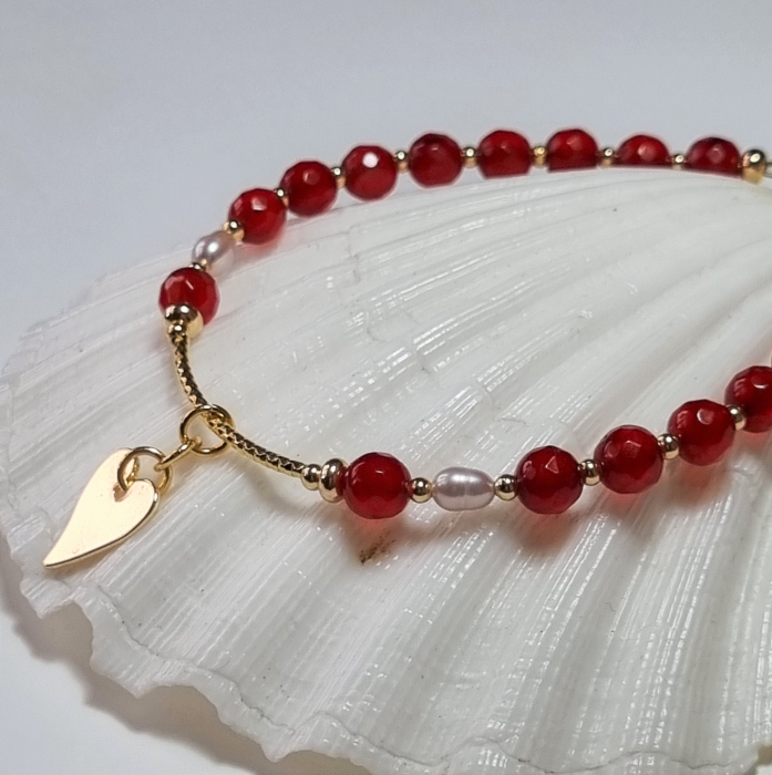 Marysia Red Agate, Pearls and Heart [9]