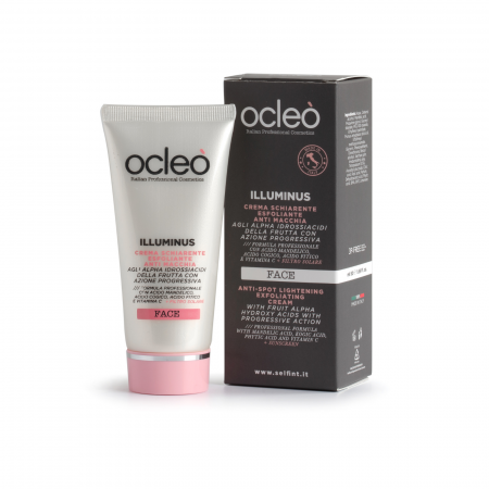 Ocleo - Crema Iluminatoare Exfolianta Anti-Pete cu Alpha Hidroxiacizi din fructe si cu filtre solare