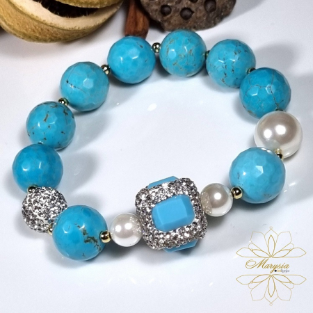 SeaShell Pearls - Marysia Blue Chrysanthemum