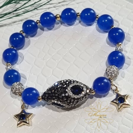 Bratari pietre semipretioase - Marysia Blue Electric Jade