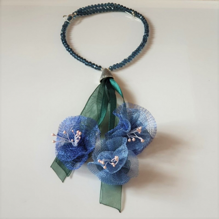 Coliere matase/organza/lant - Marysia Blue Glory Morning