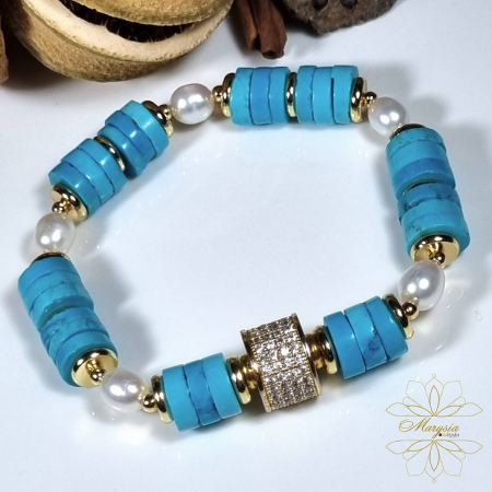 Bratari perle naturale - Marysia Blue Moon