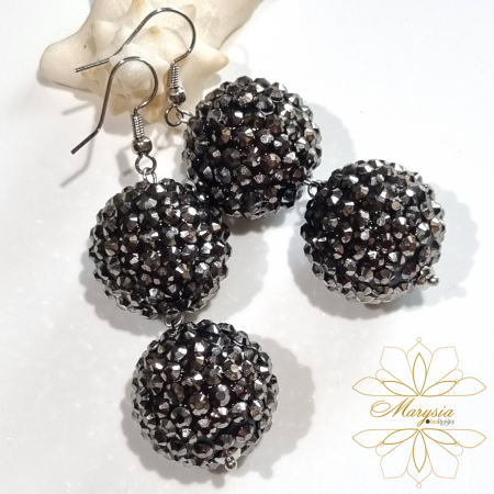 Cercei pietre si perle naturale - Marysia Double Rhinestone