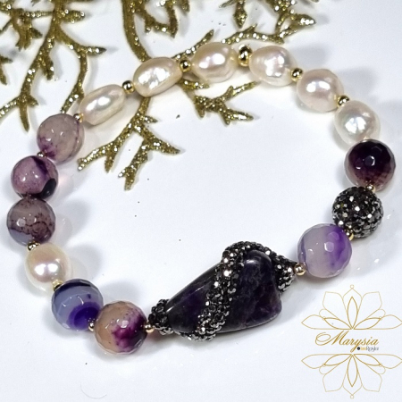 Bratari perle naturale - Marysia Dreamy Lavender