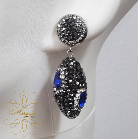 Cercei pietre si perle naturale - Marysia Electric Blue