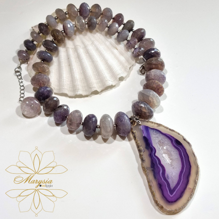 Coliere pietre semipretioase - Marysia Fantastic Purple Agate