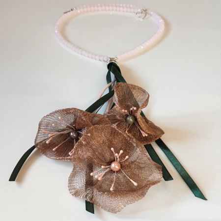 Coliere matase/organza/lant - Marysia Golden Roses