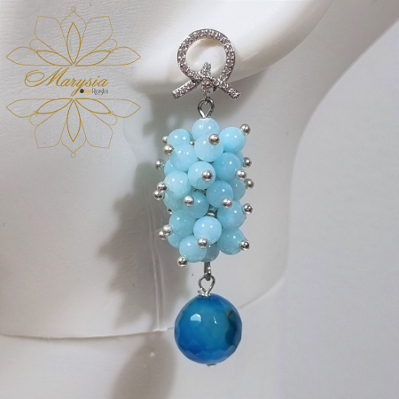 Cercei pietre si perle naturale - Marysia Jade and Agate