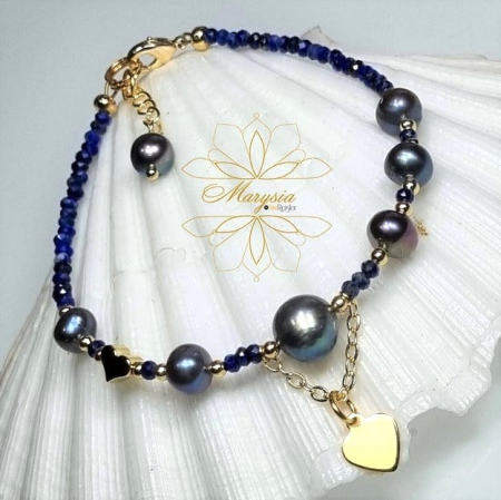 MINIMALIST STYLE - Marysia Lapis Lazuli and Pearls