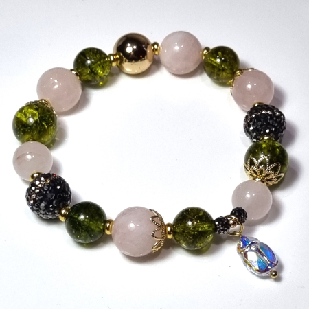 Marysia Lucky Bracelet – Bratara unicat cu cuart roz & ringwoodite | Irina Reisler [5]
