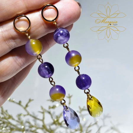 Cercei pietre si perle naturale - Marysia Perfect together