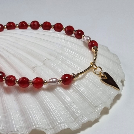 Marysia Red Agate, Pearls and Heart [5]