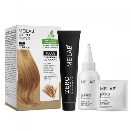 Vopsea fără amoniac (kit complet) / Măști colorante pentru acasă - MEILAB ZERO BLOND GLAMOUR (nr. 9)