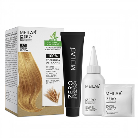 Vopsea fără amoniac (kit complet) / Măști colorante pentru acasă - MEILAB ZERO BLOND SPIC (nr. 9.3)