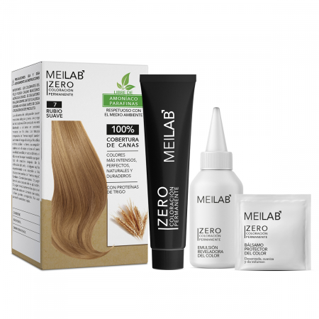 Vopsea fără amoniac (kit complet) / Măști colorante pentru acasă - MEILAB ZERO BLOND SUAV (nr. 7)