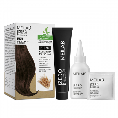 Vopsea fără amoniac (kit complet) / Măști colorante pentru acasă - MEILAB ZERO CIOCOLATA INTENS (nr. 5.75)