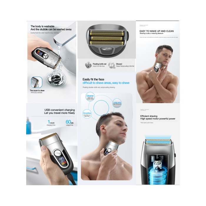 RESIGILAT Aparat de ras electric, Plarths SH-7116, waterproof, afisaj LCD,stand incarcare [7]
