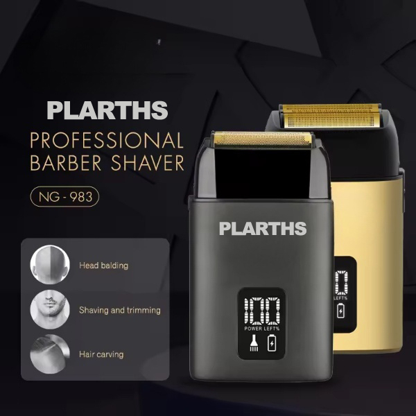 Aparat de ras electric profesional, PLARTHS NG-983, folie titan, afisaj LCD, husa, acumulator 1400 mAh, 8100rpm, black [2]
