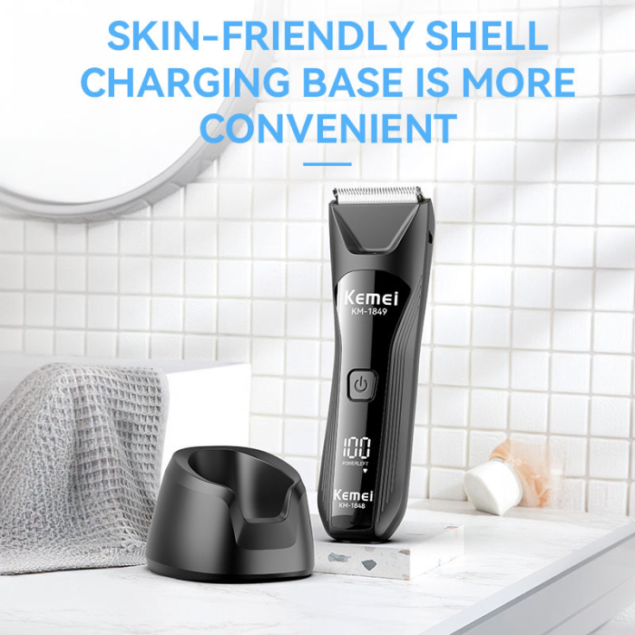 Aparat de tuns coportal Kemei KM-1849, IPX7, 6500 rpm, stand incarcare Type-C, 3 inaltatoare [4]