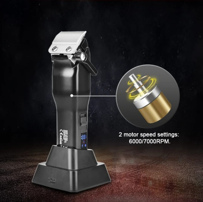 Aparat de tuns profesional WMARK, 8 inaltatoare, afisaj LED, 8 gratare, stand incarcare, type C, negru [6]