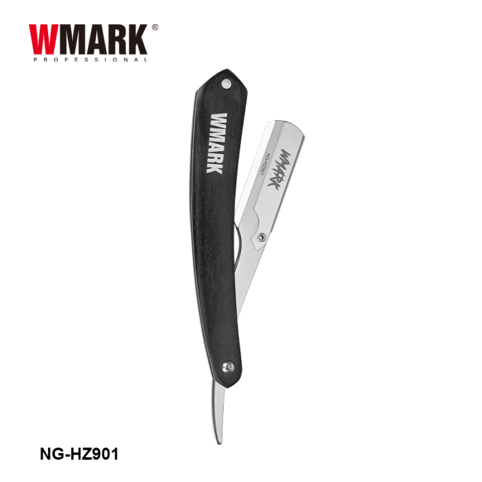 Brici profesional pentru ras otel inoxidabil maner din lemn WMARK NG-HZ901,  cu lama interschimbabila, 10 rezerve [2]