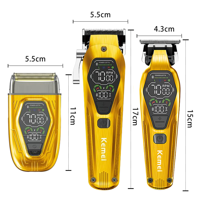 Kemei KM-8551 Set profesional 3 în 1 Masina de tuns, contur si aparat de ras 9000rpm [10]