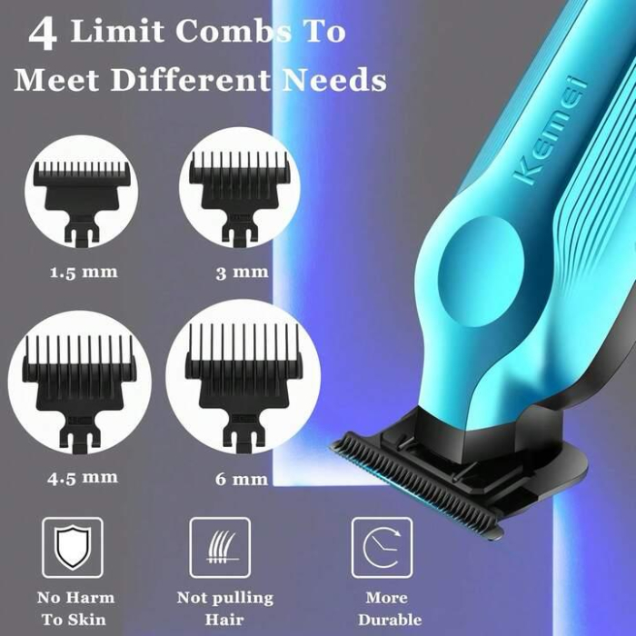 Masina de contur Kemei KM-264 T-Blade, 180 min autonomie, display LED, trimmer precis cu accesorii incluse [5]