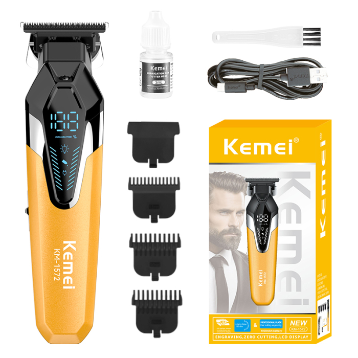 Masina de Contur Profesionala Kemei KM-1572, Motor 9000 RPM, Acumulator 1200 mAh, USB Type-C, 3 Inaltatoare [1]