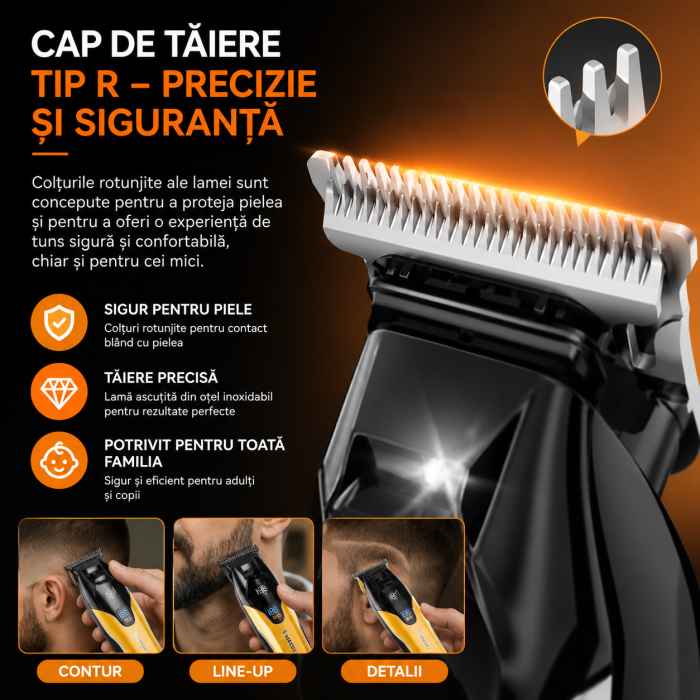 Masina de Contur Profesionala Kemei KM-MAX5090, 7000 RPM, Display LED, Incarcare Type C [4]