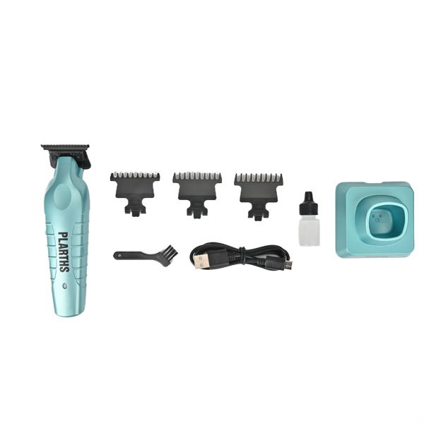 Masina de Contur Profesionala, PLARTHS NG-317, Motor puternic 7000rpm, Lama DLC, Cutit Ceramic, Stand Incarcare, Led Incarcare, Type C, 3 Inaltatoare, Turcoaz [7]