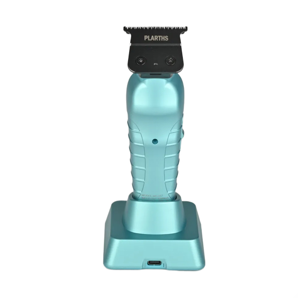 Masina de Contur Profesionala, PLARTHS NG-317, Motor puternic 7000rpm, Lama DLC, Cutit Ceramic, Stand Incarcare, Led Incarcare, Type C, 3 Inaltatoare, Turcoaz [5]