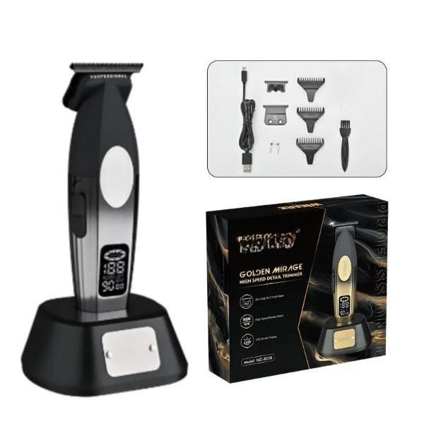 Masina de contur profesionala, WMARK NG-8238, motor puternic 9000rpm, Lama DLC, cutit ceramic, stand incarcare, display led, silver [3]