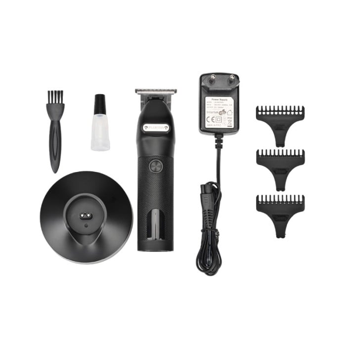 Masina de tuns barba si contur profesionala, Plarths JM-751A, stand incarcare, baterie Li-ion 180 min, afisaj LCD, negru [7]