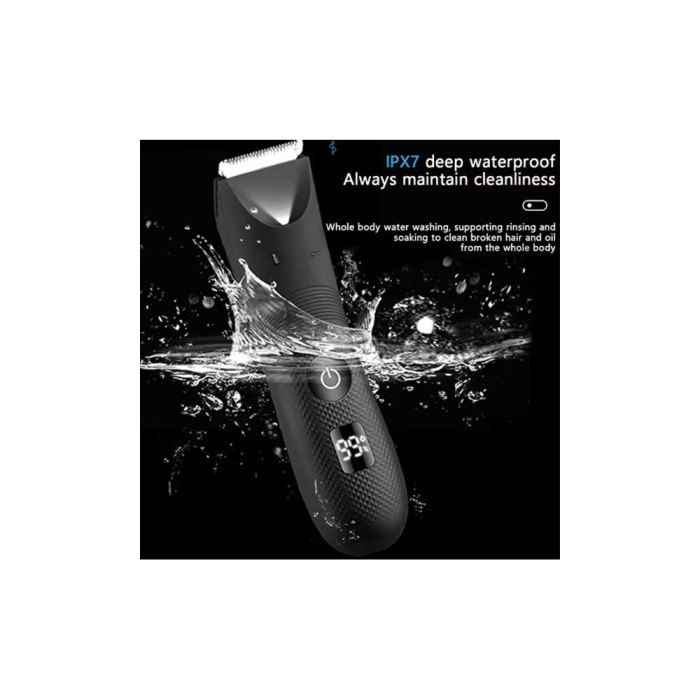 Masina de tuns Kemei 1840, inghinal, barba si corp, rezistent la apa IPX7, 6000 rpm, cu stand, incarcare Type-C, negru [4]
