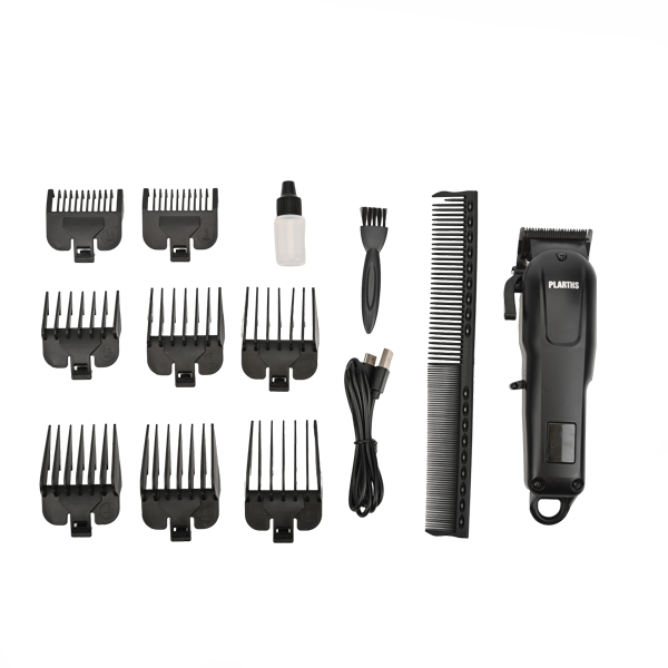 Masina de tuns parul profesionala, PLARTHS NG-1001, afisaj LED, 8 gratare 1.5-19mm, 1 pieptene, incarcare type C, negru [3]