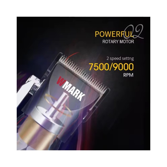 Masina de tuns profesionala cu acumulator, Wmark NG-2045, motor puternic 9000rpm, afisaj LED, 6 gratare premium, negru [4]