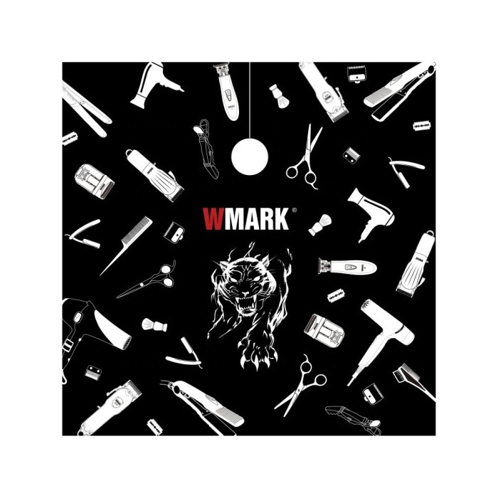 Pelerina pentru frizerie sau coafor, Wmark CC005, 140x160cm, impermeabila, prindere cu cleme, neagra [2]