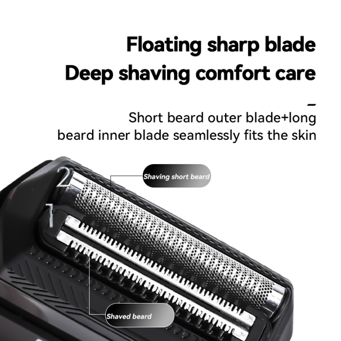 Aparat de barbierit KEMEI KM-T229, shaver 10500RPM, IPX7, Design Compact, Motor Puternic, Accesorii Incluse [4]