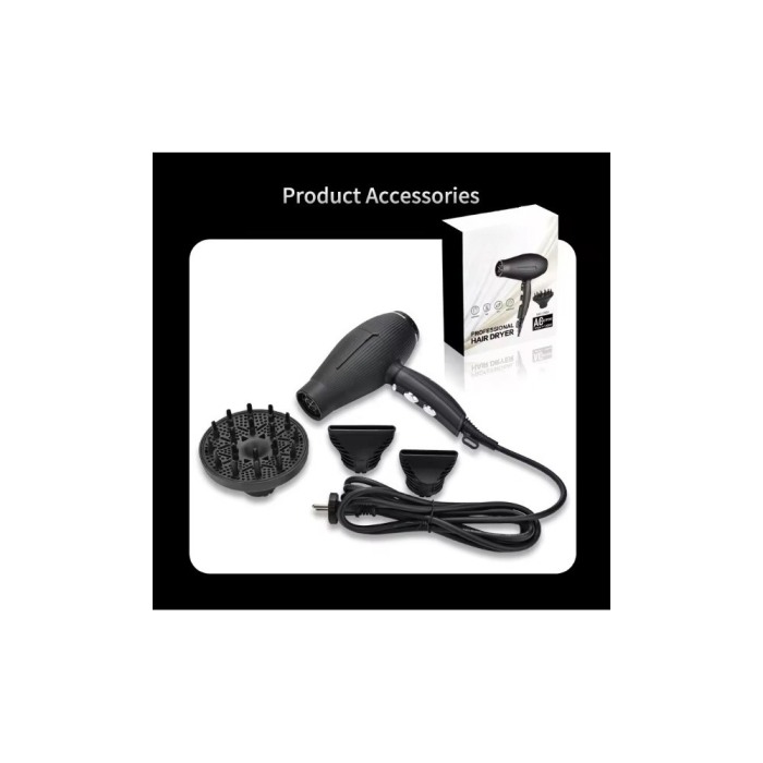 Uscător de păr profesional Wmark NG-2300, 2400W, ionic, difuzor bucle, 2 concentratoare, aer puternic, uscare rapida, negru [8]